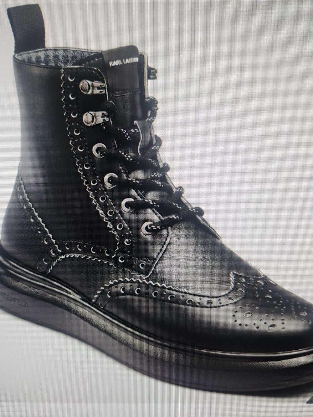 Karl Lagerfeld Paris LFS3008 Men's Leather Combat Boots. NIB. Size 11
